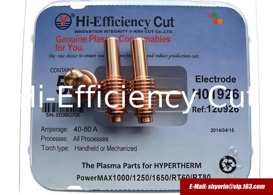 120926 electrode for HYPERTHERM Powermax 1000/1250/1650. proveedor